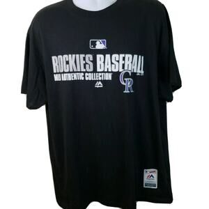 Official Majestic MLB Authentic Collection Colorado Rockies Black Tshirt Size XL